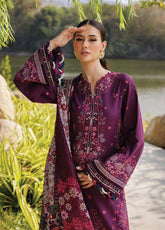 Xenia Luxury Embroidered Lawn 3 Piece Unstitched Suit ZE25LL D-11 VIOLET